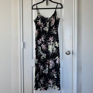 H&M Black Button Down Floral Maxi Dress